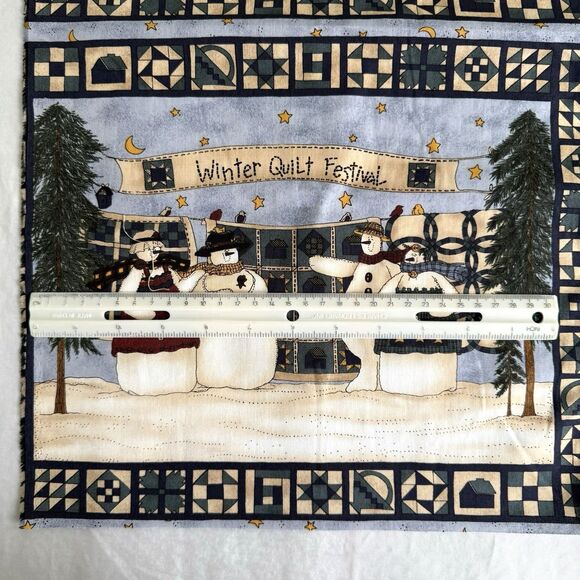 Rare MODA Fabric 6 Quilt Blocks "Winter Quilt Festival" Snowmen Deb Strain - Picture 7 of 8